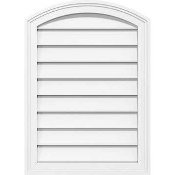 22 x 30 Arch Top Surface Mount PVC Gable Vent, Functional, Brickmould Frame