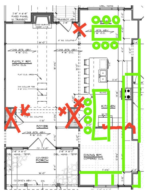 Help with my kitchen/dining floor plan please!
