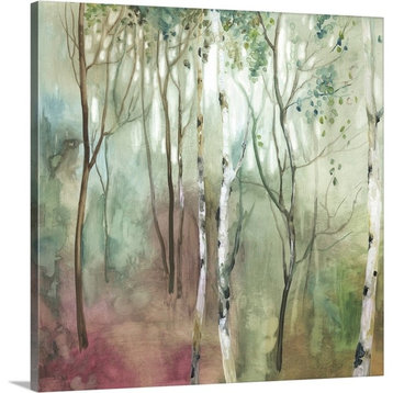 "Birch in the fog I" Wrapped Canvas Art Print, 16"x16"x1.5"