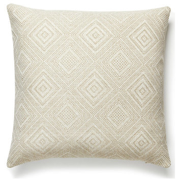Antigua Weave Outdoor Pillow, Linen, 22" X 22"