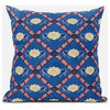 Amrita Sen Suede Pillow With Blue Yellow Pink Finish CAPL470FSDS-BL-16x16