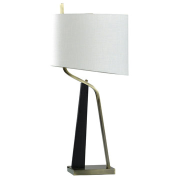 StyleCraft Mid Century Modern Table Lamp With Matte Black Finish L332136DS