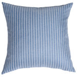 StyleCraft - Dann Foley Printed Thick Linen Cushion Chambray Blue and White Upholstery - Take a comfortable approach to styling your home with the StyleCraft Dann Foley printed linen cushion. This soft pillow is an easy way to decorate any couch, living room or bedroom setting.