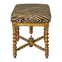 Zebra Print French Piano Swivel Bench - Products