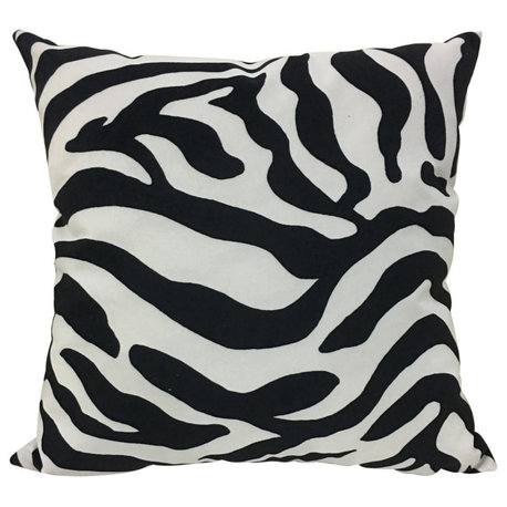 Zebra Decorative Pillow, Black and White