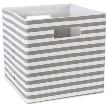 Polyester Cube Pinstripe Gray Square 13"x13"x13"
