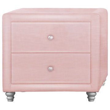 20" Pink Two Drawers Nightstand