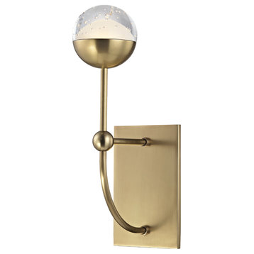 Boca LED Wall Sconce, Aged Brass
