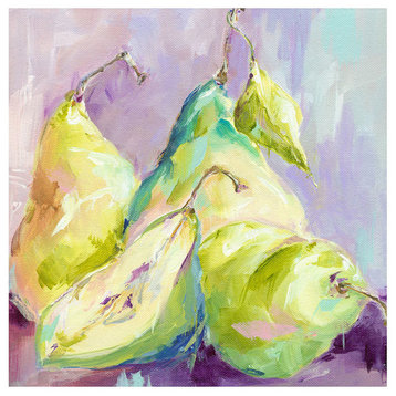 "Still Life Pears" Stretched Canvas Art by Susan Pepe, 10"x10"