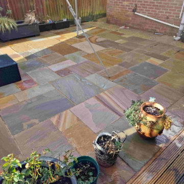Algae Stained Indian Sandstone Patio Renovated in Gainsborough