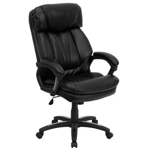 Flash Furniture High Back Leather Swivel Office Chair in Black -  Contemporary - Office Chairs - by Buildcom | Houzz