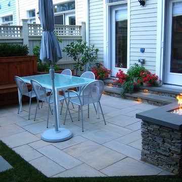 Patio, Bench, & Fire Feature at Alexandria Townhouse