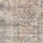 Loloi - Power Loomed Javari JV-01 Ivory / Granite Area Rug by Loloi, 2'6"x10'0" - Designed for looks and engineered for long-lasting durability, the Javari Collection takes the floor to new heights. The distressed all-over patterns are modernized through bold colors that enliven and transform the rugs' surroundings, while the power-loomed polyester and polypropylene construction ensures very limited shedding.