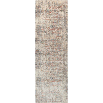 Power Loomed Javari JV-01 Ivory / Granite Area Rug by Loloi, 2'6"x10'0"