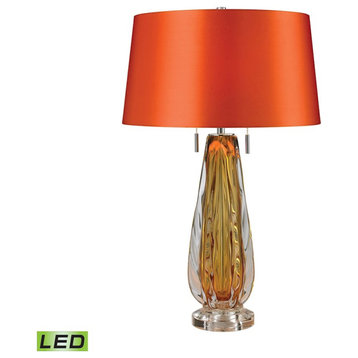 Elk Home Modena Free Blown Glass 2-Light Table Lamp, Amber, LED
