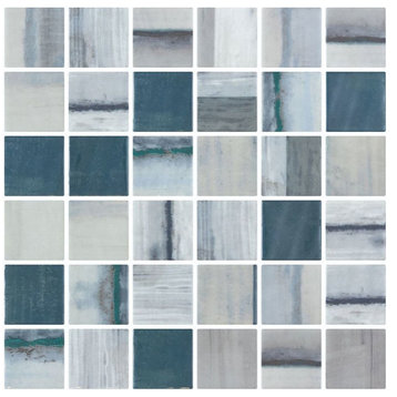 Mosaic Glass Tile The Reef Series 2 x 2 - Grey Blue