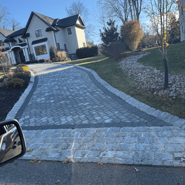Curved Paver Driveway with Border Design