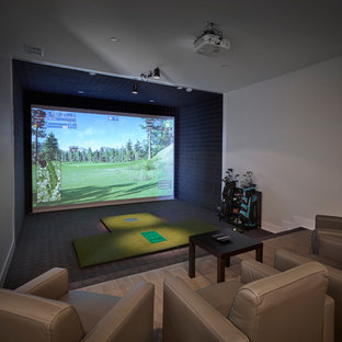 Home theater - modern home theater idea in Edmonton