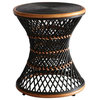 New Pacific Direct Kirby 20" Modern Round Rattan Stool in Black