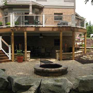 Centerville Walkout Patio with Waterfall and Fire Pit