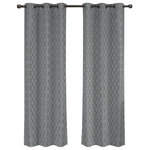 Royal Tradition - Willow Thermal Blackout Curtains, Set of 2, Gray, 84"x63" - The stylish geometric pattern of these floor-length curtains conveys a refined and classic look to your home. Containing a pole pocket design, these jacquard curtains are well-suited with traditional curtain rods, allowing you to change your room easily. This trendy and functional curtain panel pair is thermal-insulated, blocks out the glaring sunlight during the hot summer months, and keeps cold drafts adrift. Block unwanted light and protect your room against outside temperatures with these thermal blackout curtains. These energy saving curtains are both beautiful and practical. The curtains are machine washable for easy care.