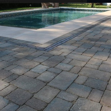Paver Pool Patio with Outdoor Kitchen