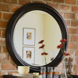 American Drew 919-015 Round Mirror Camden - Black - Makeup Mirrors