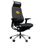 Dreamseat - Iowa Hawkeyes Mesh Gaming Chair 4-Way Adjustable Arms - Designed to provide maximum ergonomic comfort, the Phantom properly supports your weight while aiding with posture and supporting your lumbar region. The Phantoms mesh back and seat cradle your body while keeping you cool with added air flow and temperature regulation. Made to suit a wide variety of body types, workstation setups and tasks by adjusting to each individual user. The chair back moves and glides vertically with you throughout the day, keeping your spine in alignment and continuously supporting the lower back. The seat is adjustable forward or back to provide the perfect seat depth and distance from the backrest, and the added headrest supplies full height support and neck relief. The Phantom is truly the most cost effective ergonomic mesh style gaming chair on the market.
