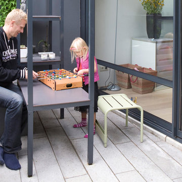 Modern family garden with clean lines