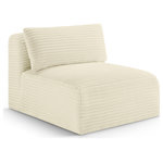 Meridian Furniture - Shaggy Upholstered Chair, Cream, Corduroy Performance Fabric - Indulge in the allure of the Cream Corduroy Performance Fabric Shaggy Armless Chair by Meridian Furniture. Its captivating design and luxurious Cream Corduroy Performance Fabric elevate any space with effortless elegance. Crafted with precision and durability in mind, this stunning piece becomes the focal point of gatherings, fostering moments of connection and warmth. Embrace sophistication and style with the Shaggy Armless Chair, a testament to exquisite taste and timeless beauty.