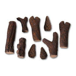9 Piece Ceramic Log Set - Fireplace Accessories