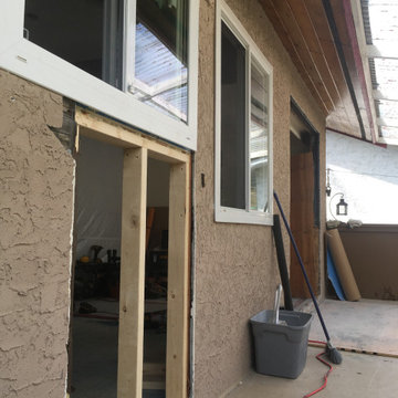 Installing window & cutting open wall for patio door
