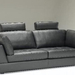 Natuzzi Editions Transitional Leather Sofa with Headrests B617 - Sofas