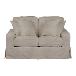 Sunset Trading Americana Loveseat - Slip Cover Set Only - Light Gray - Slipcovers And Chair Covers