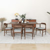 Dartmouth Dining Room & Kitchen Solid Wood Table and Gray Fabric Chairs for 6