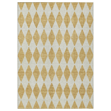 Machine Washable Indoor/Outdoor Chantille ACN578 Gold 2'6" x 3'10" Rug