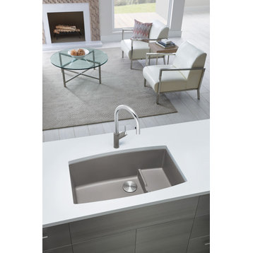 Blanco 441291 19.5"x32" Granite Single Undermount Kitchen Sink, Truffle
