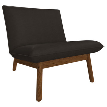 Cantor Leather Lounge Chair, Finish Shown: Ginger, Leather Shown: Mocha