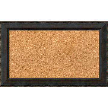 Framed Cork Board, Signore Bronze Wood, 30x18