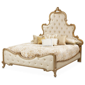 Platine de Royale Champagne 3-Piece Panel Bed, Antique Platinum, Eastern King