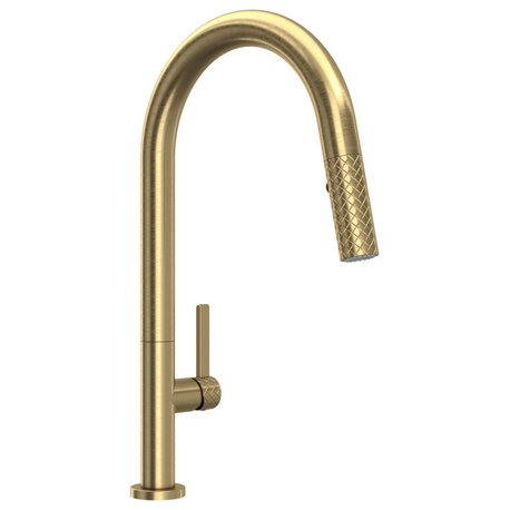 Rohl TE55D1LM Tenerife 1.75 GPM 1 Hole Pull Down Kitchen Sink - Antique Gold