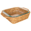 Artifacts Rattan™ Square Baker Basket with Pyrex, Honey Brown