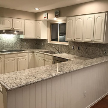 Dallas white with full height backsplash