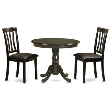 3-Piece Small Kitchen Table and Chairs Set, Table and 2 Dining Chairs Cappuccino