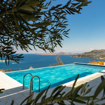 Blue Bead Porcelain Tiles - Bodrum,Mugla Villa