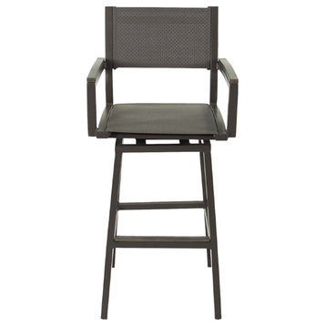 Riviera Swivel Arm Barstool, Gray