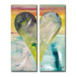 Ready2HangArt - Heartwork "Jakarta" 2-Piece Canvas Art Set, 40"x16" - Prints And Posters