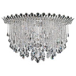 Schonbek - Trilliane Strands 8-Light in Stainless Steel, Clear Heritage Crystal - From the Trilliane Strands collection, this Transitional 45Wx28.5H Inch Flush Mount in Polished Stainless Steel with Clear  Heritage Crystal, will be a wonderful compliment to any of these rooms: Dining Room, Living Room, Foyer, Kitchen and Bathroom