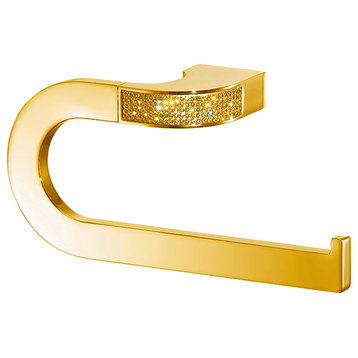 Cecilia Luxury Gold Swarovski Crystals Small Towel Ring, Limited Edition