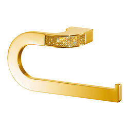 Secret Bath - Cecilia Luxury Gold Swarovski Crystals Small Towel Ring, Limited Edition - Towel Rings
